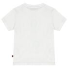 Younger Boys White & Navy Blue Logo T-Shirt, 1, hi-res
