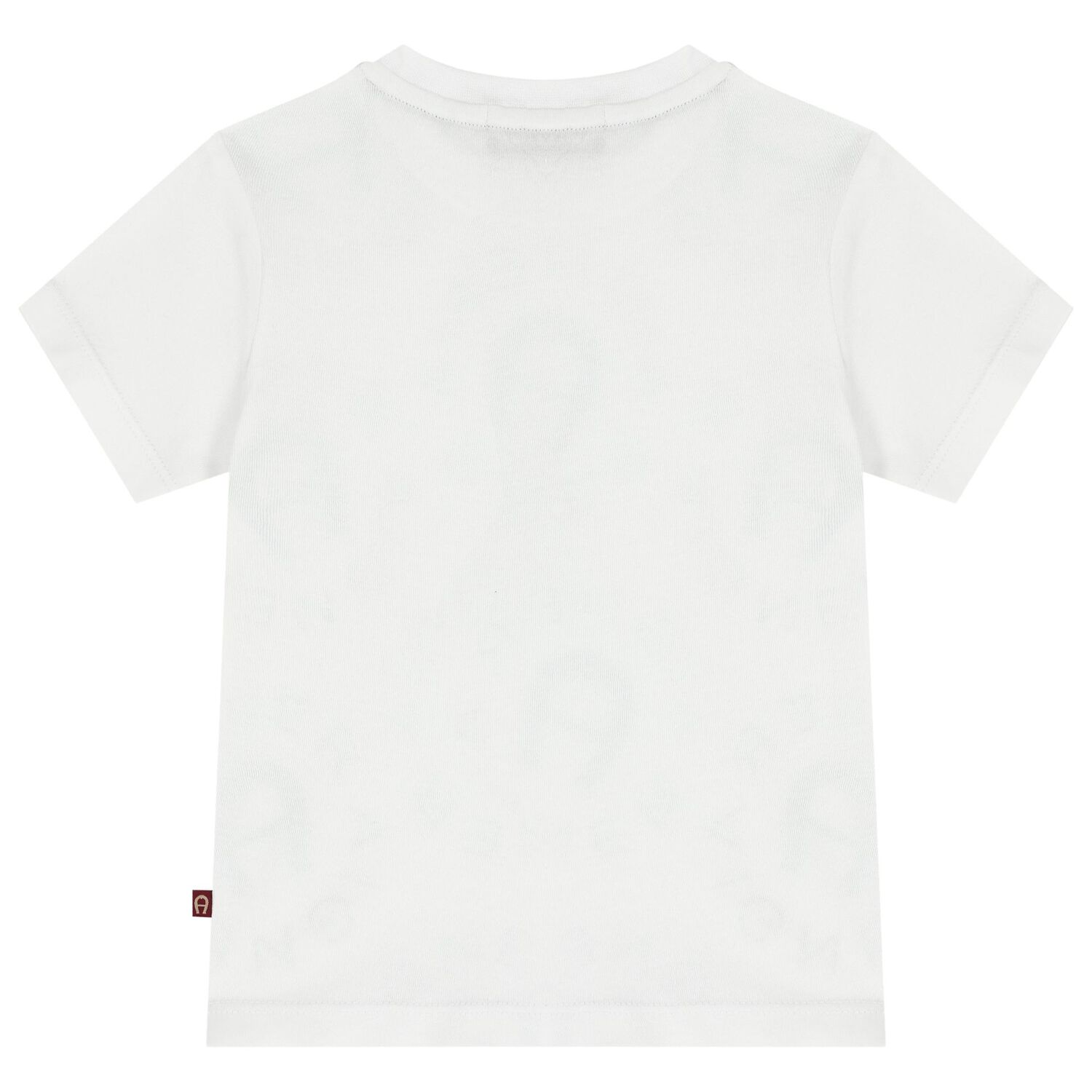 Younger Boys White & Navy Blue Logo T-Shirt, 1, hi-res