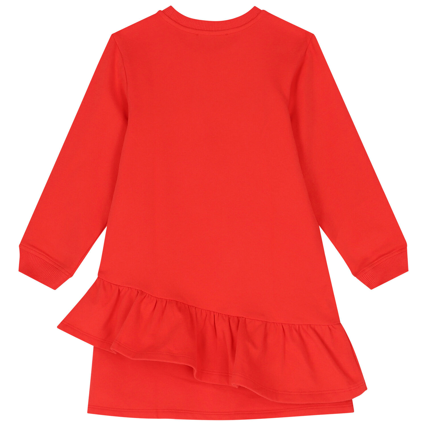 Girls Red Teddy Bear Logo Dress, 3, hi-res