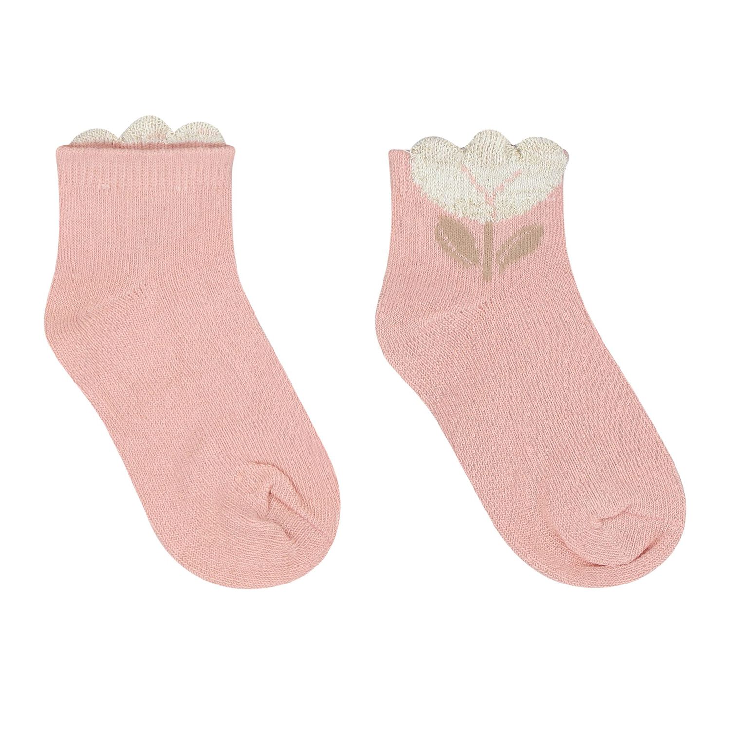 Younger Girls Pink & Ivory Socks ( 3-Pack ), 1, hi-res