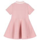 Girls Pink Logo Polo Dress, 1, hi-res