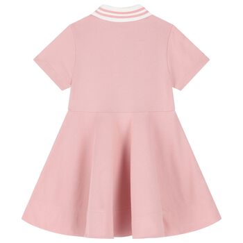 Girls Pink Logo Polo Dress