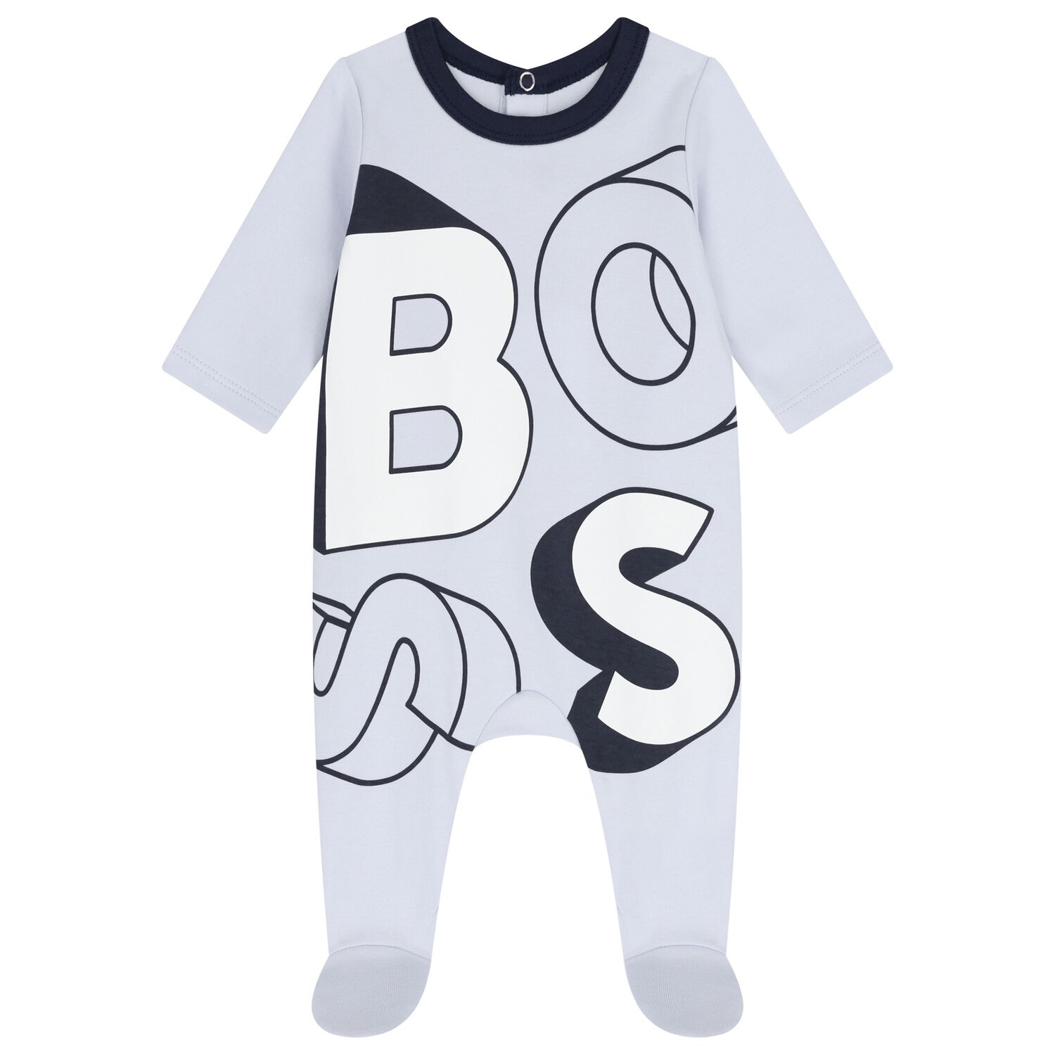 Baby Boys Blue Logo Babygrow, 1, hi-res