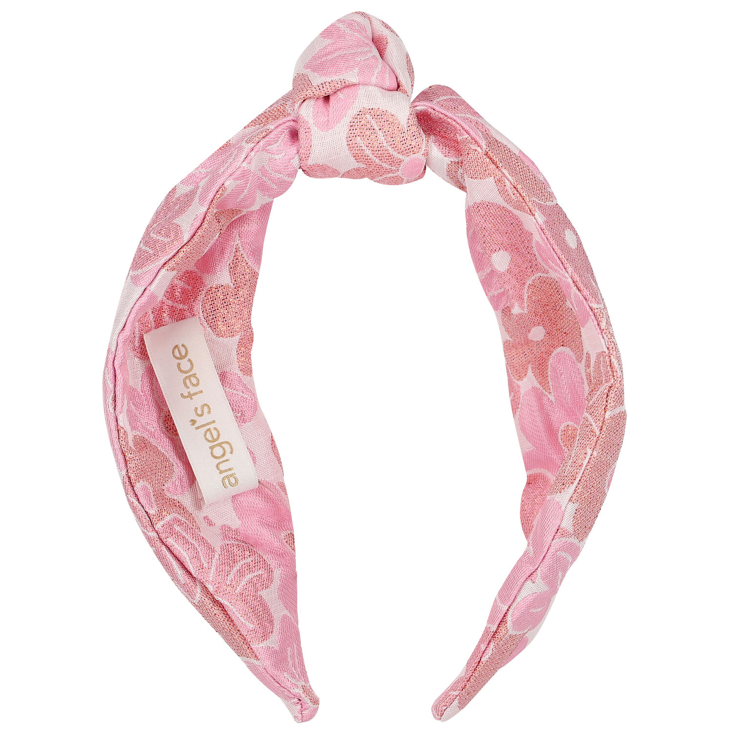 Girls Pink Floral Jacquard Headband, 1, hi-res