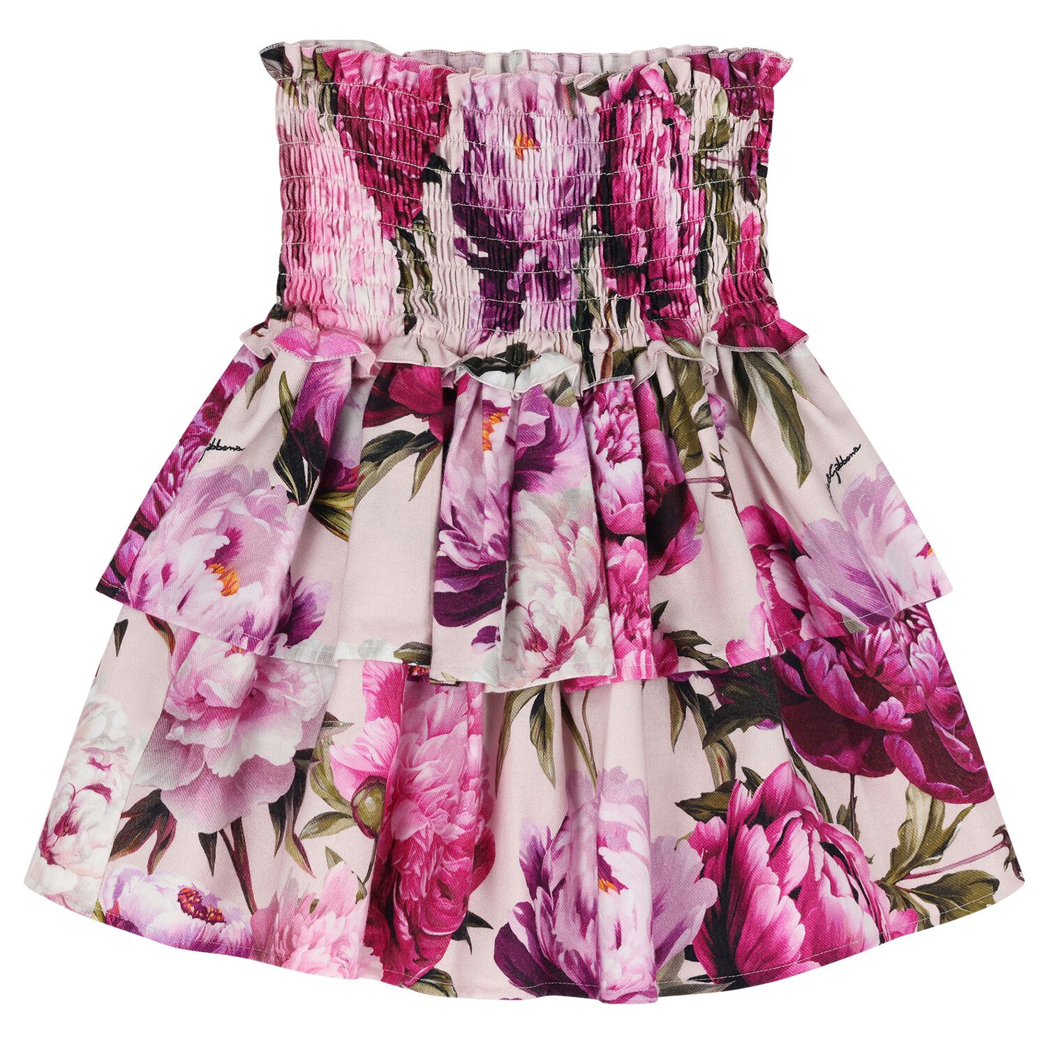 Girls Pink Peony Skirt, 1, hi-res