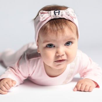 Baby Girls Pink Pima Cotton Logo Headband
