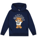 Navy Teddy Logo Hooded Top, 2, hi-res