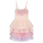 Girls Pink Sequin Tulle Dress, 1, hi-res