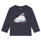 Younger Boys Navy Blue Polar Animals Long Sleeve Top, 2, hi-res