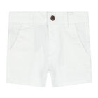Younger Boys White Bermuda Shorts, 2, hi-res