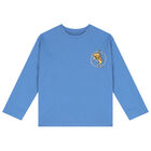 Boys Blue Pizza Long Sleeve Top, 1, hi-res