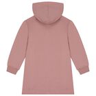Girls Pink Hooded Sweatshirt Dress, 2, hi-res