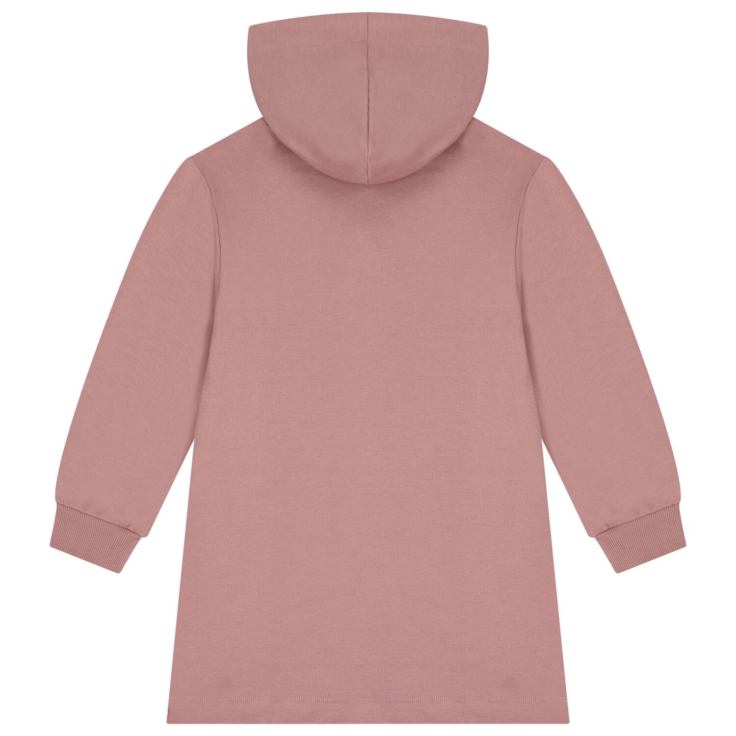 Girls Pink Hooded Sweatshirt Dress, 2, hi-res