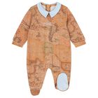 Baby Boys Beige & Blue Geo Map Babygrow Gift Set, 1, hi-res