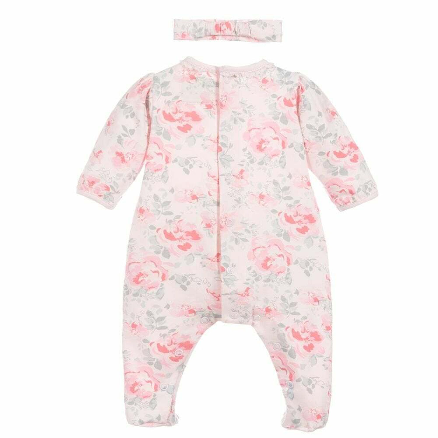 Baby Girls Pink Floral Babygrow Set, 1, hi-res