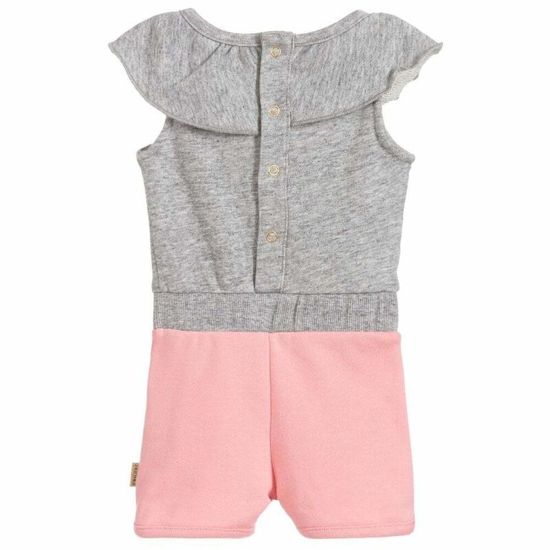 Younger Girls Pink & Grey Playsuit, 1, hi-res image number null