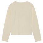 Girls Beige Embellished Long Sleeve Top, 1, hi-res