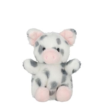 Girls Palm Pals White & Pink Spotted Piglet Soft Toy ( 13CM )