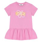 Younger Girls Pink Logo Flower Dress, 2, hi-res