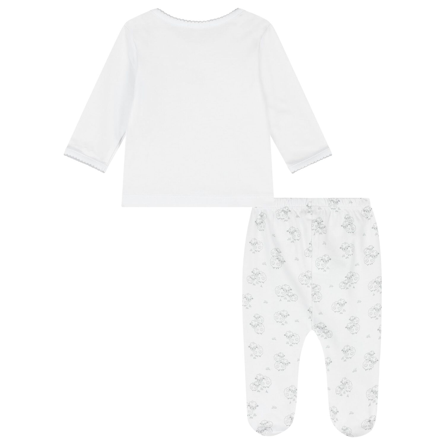 White Sheep 2 Piece Babygrow, 1, hi-res
