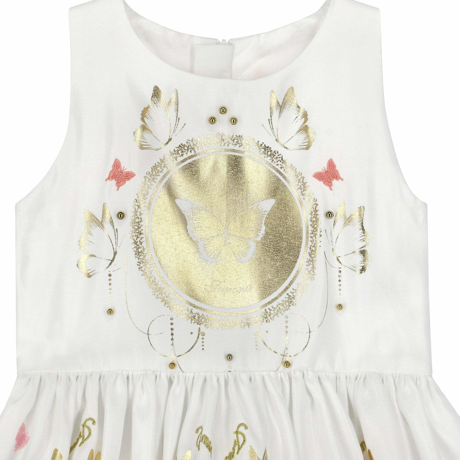 Girls white & Gold Dress, 1, hi-res image number null