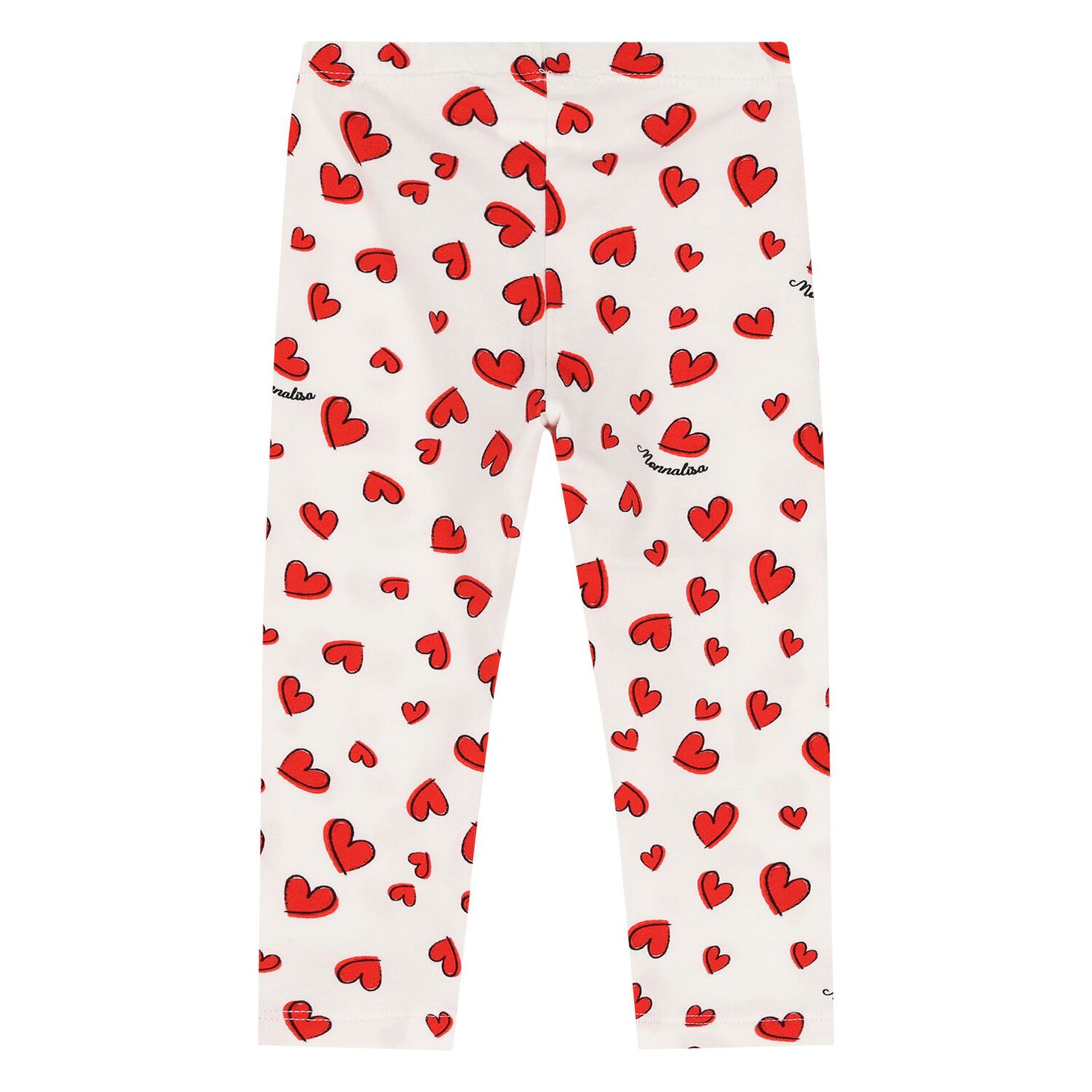Younger Girls White & Red Leggings Set, 1, hi-res
