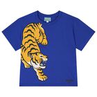 Boys Blue Tiger Logo T-Shirt, 1, hi-res