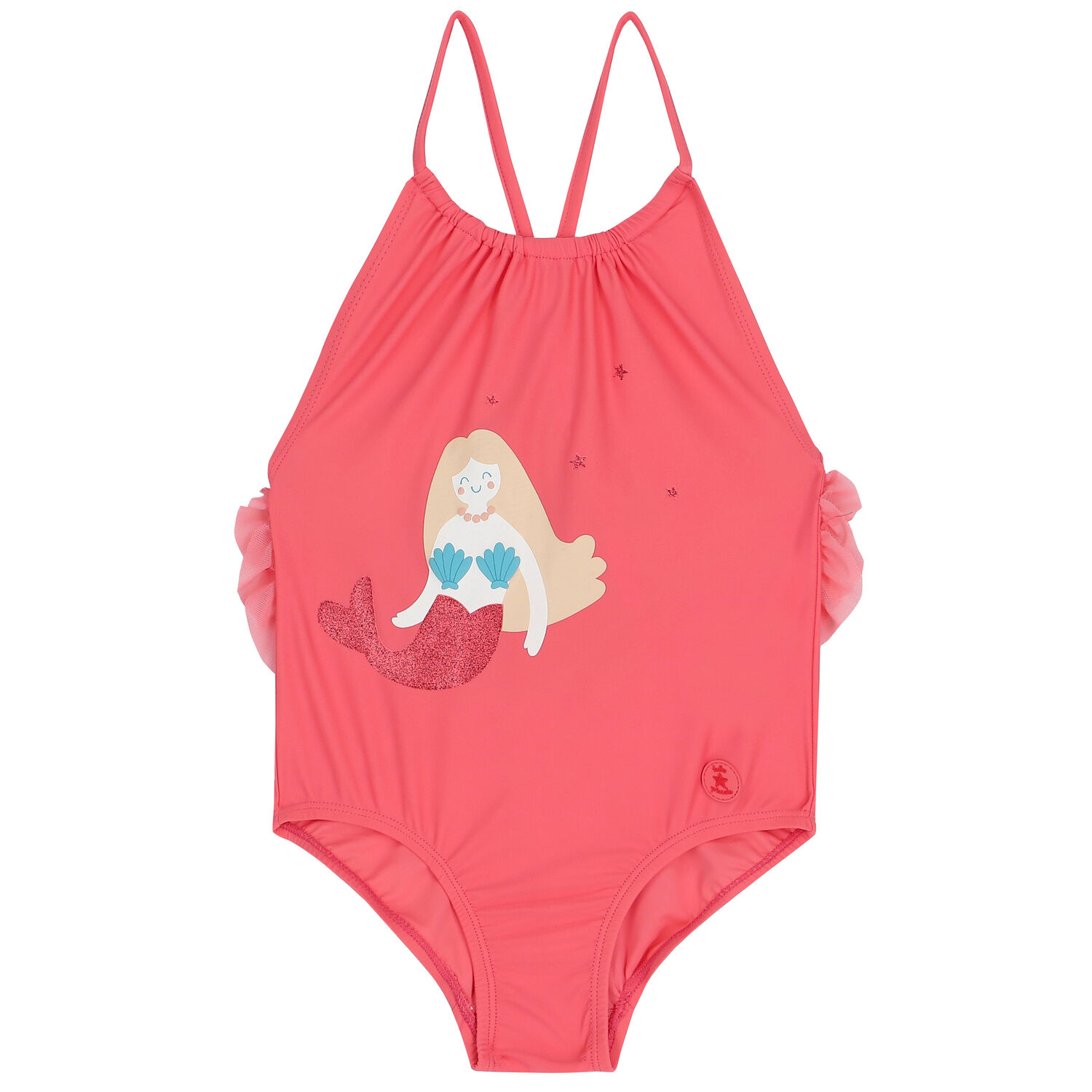 Girls Pink Mermaid Swimsuit, 1, hi-res
