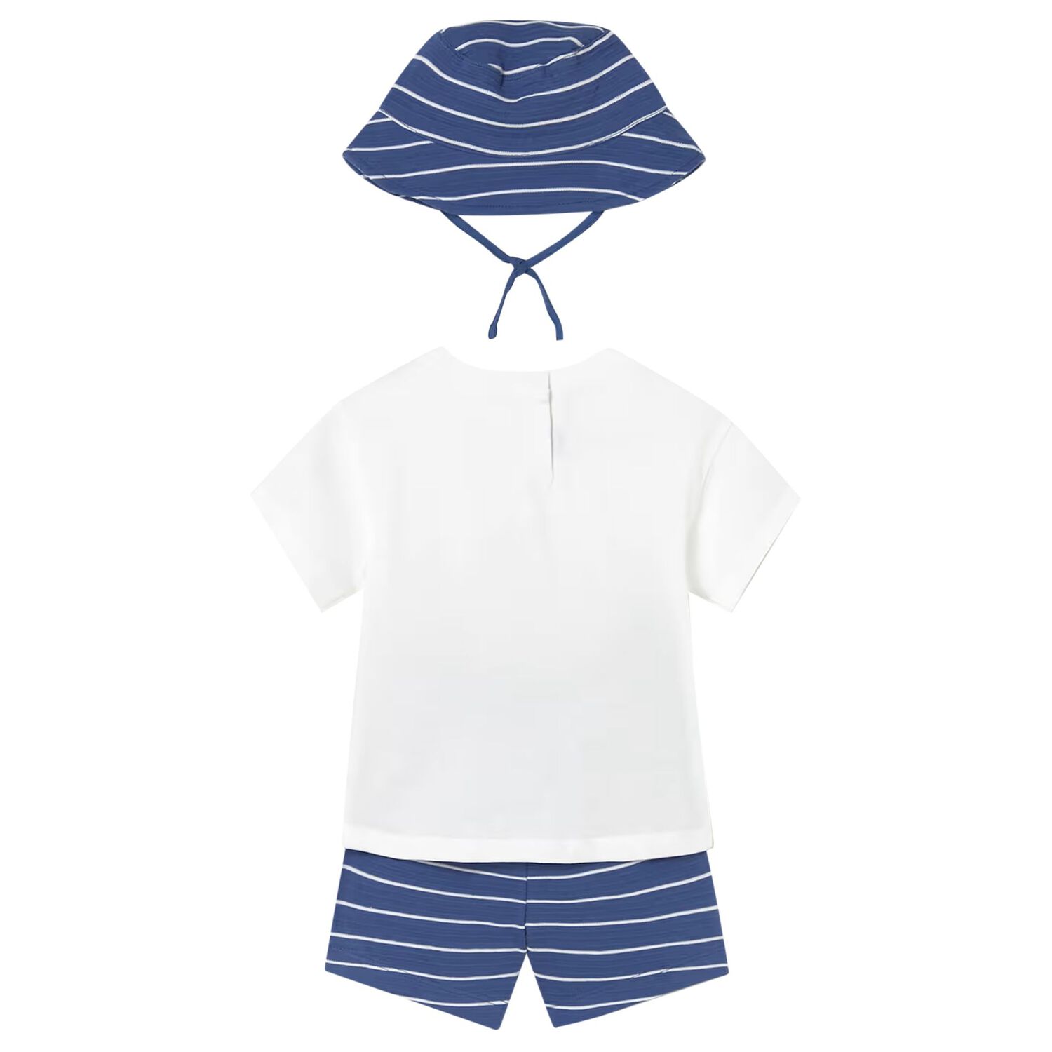 Younger Boys White & Blue Shorts Set, 1, hi-res