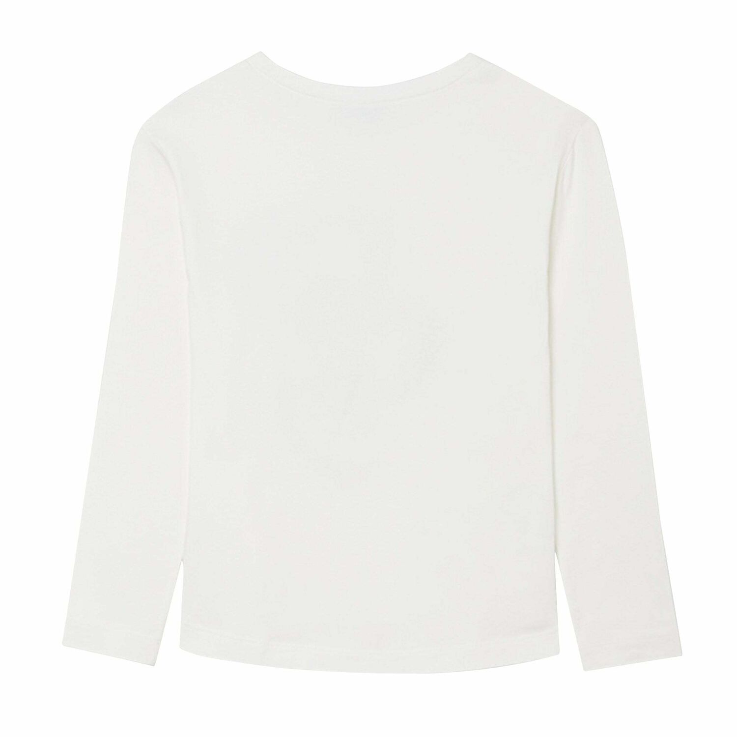 Girls Ivory Hearts Long Sleeve Top, 1, hi-res