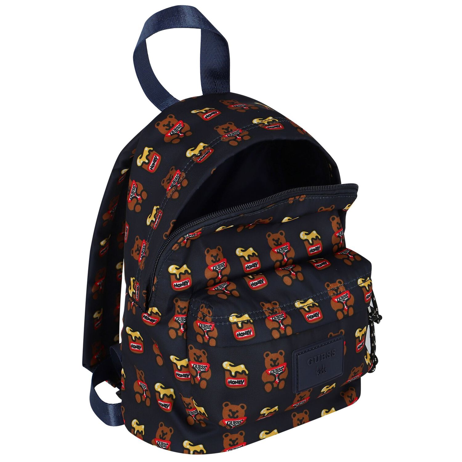 Younger Boys Navy Logo Teddy Backpack, 1, hi-res