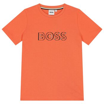 Boys Orange Logo T-Shirt