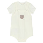 Ivory Dungarees Baby Set, 1, hi-res