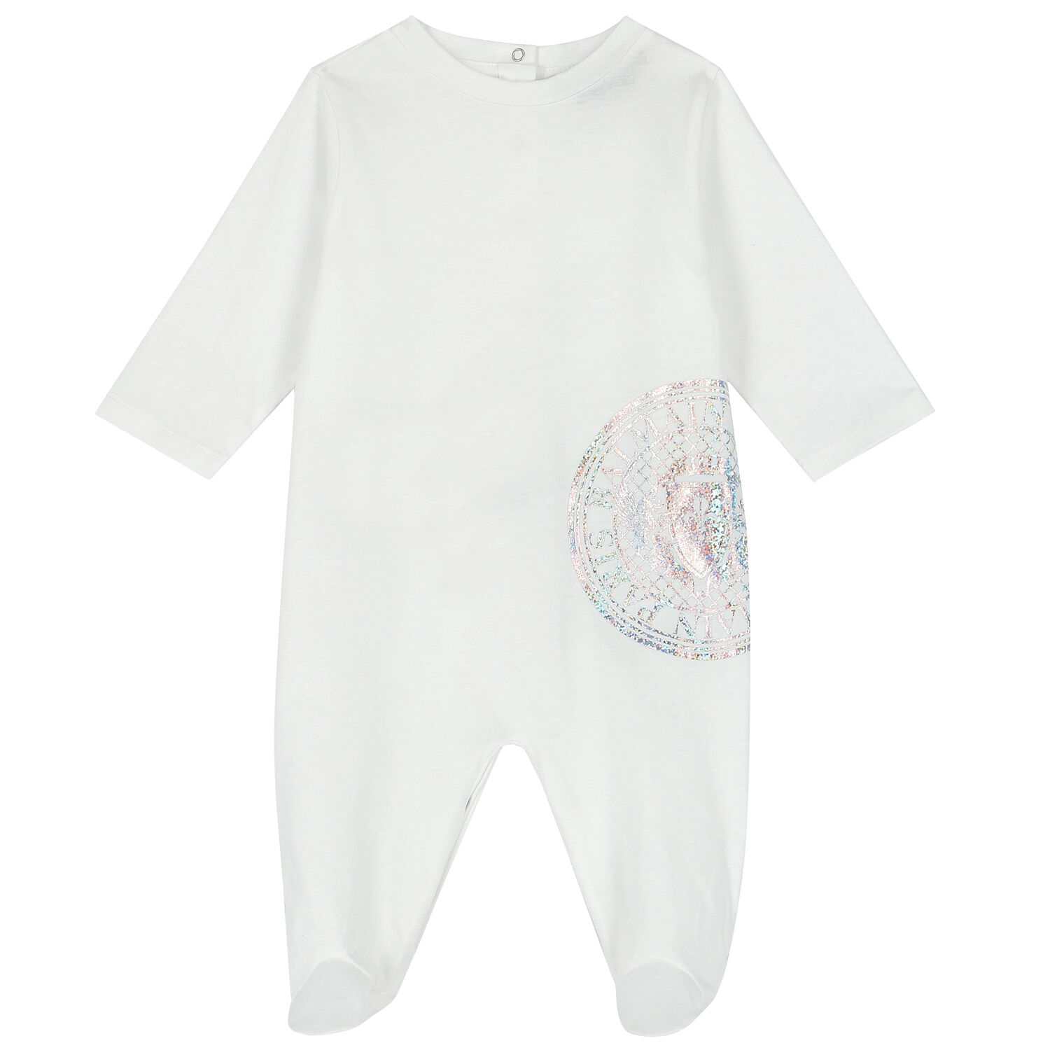 White Logo Babygrow Set, 1, hi-res