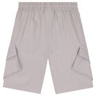 Boys Beige Logo Shorts, 1, hi-res