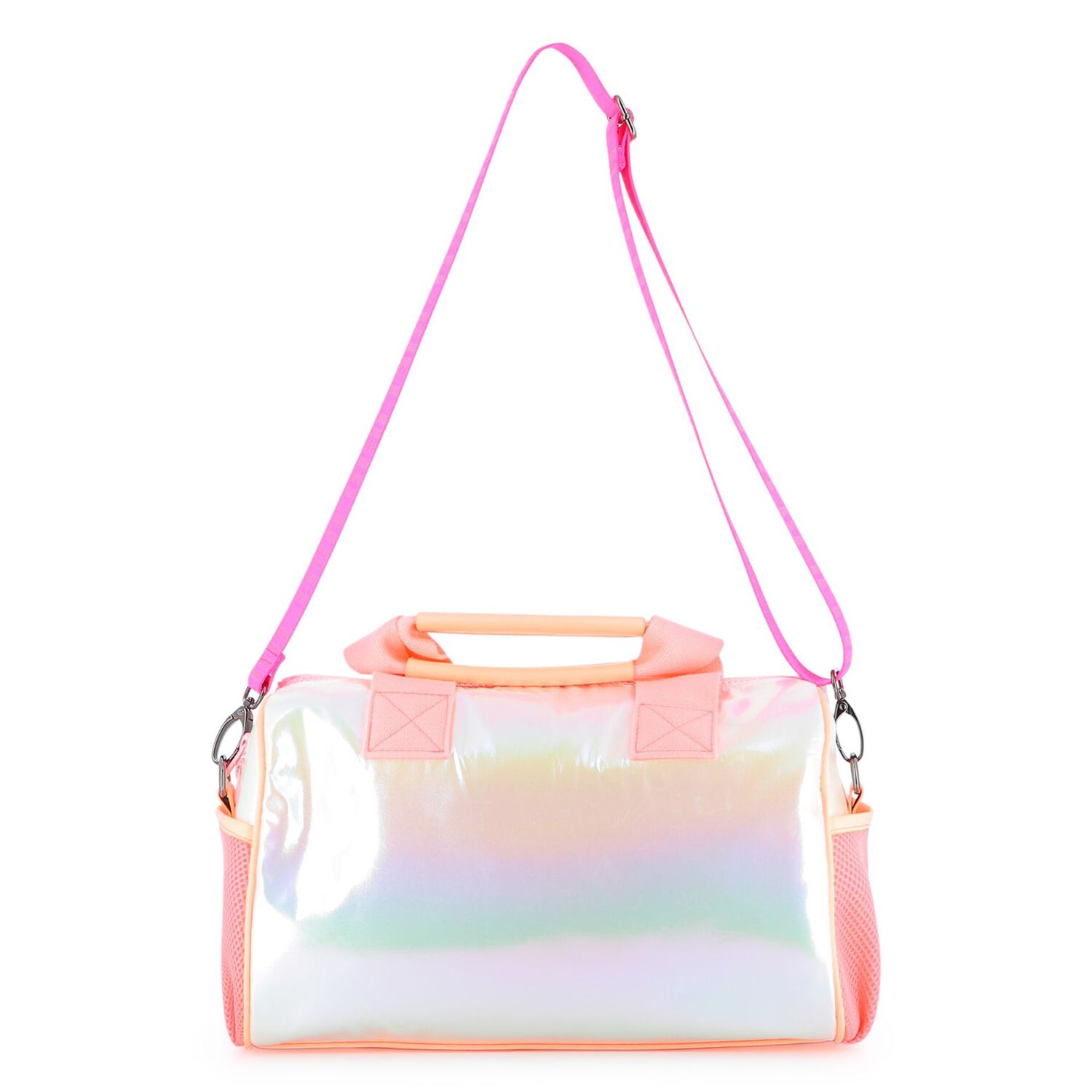 Girls Pink Iridescent Logo Bag, 1, hi-res