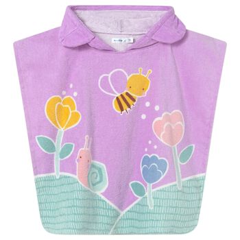 Younger Girls Lilac Striped Hooded Towel