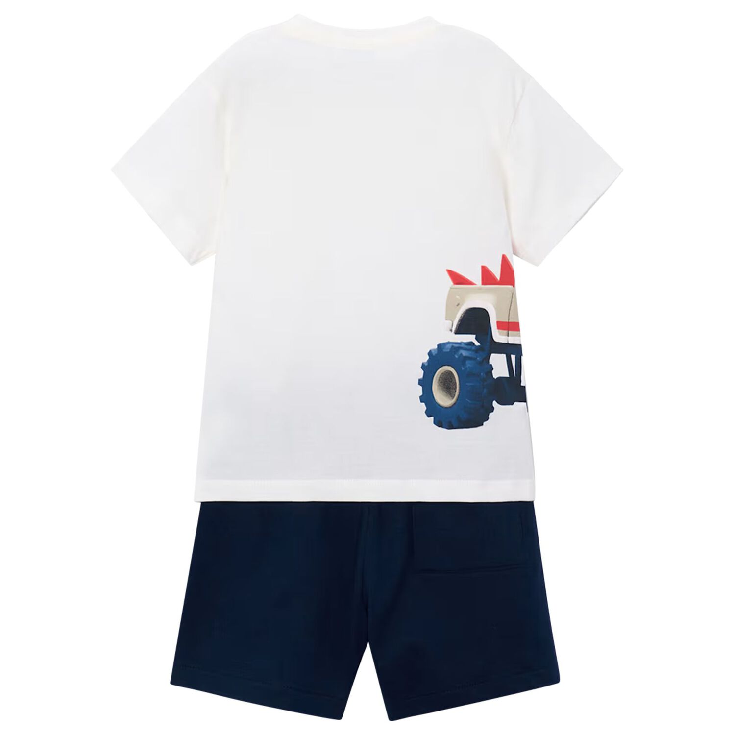 Boys White & Navy Blue Shorts Set, 3, hi-res