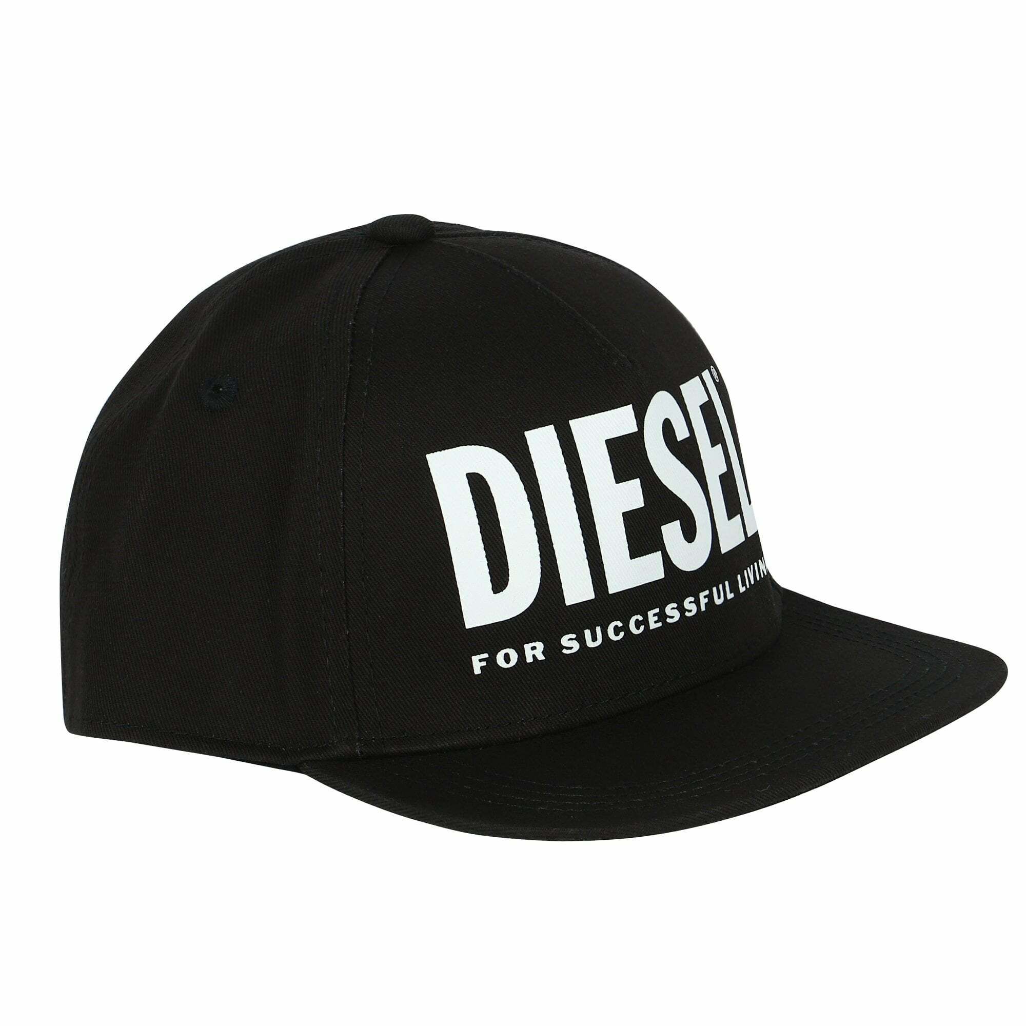 Diesel Boys Black White Logo Cap Junior Couture UK