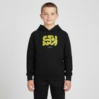 Boys Black Logo Hooded Top, 1, hi-res