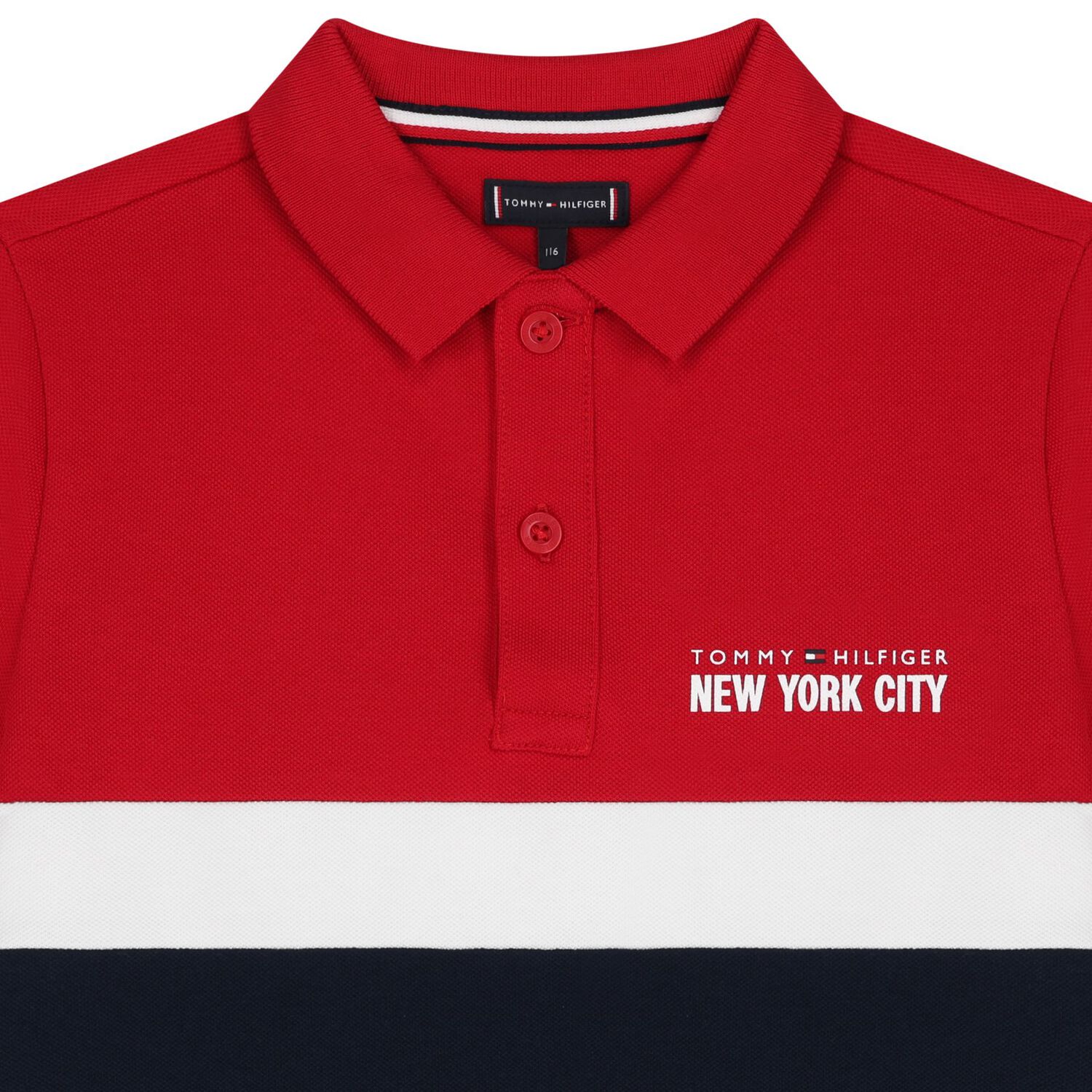 Boys Red & Navy Blue Logo Polo Shirt, 2, hi-res