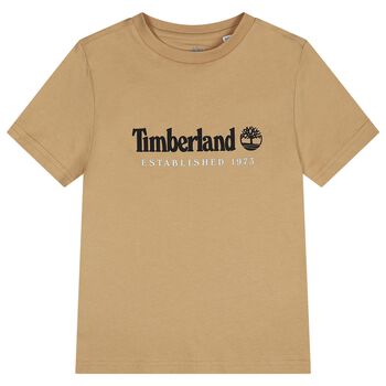 Boys Beige Logo T-Shirt