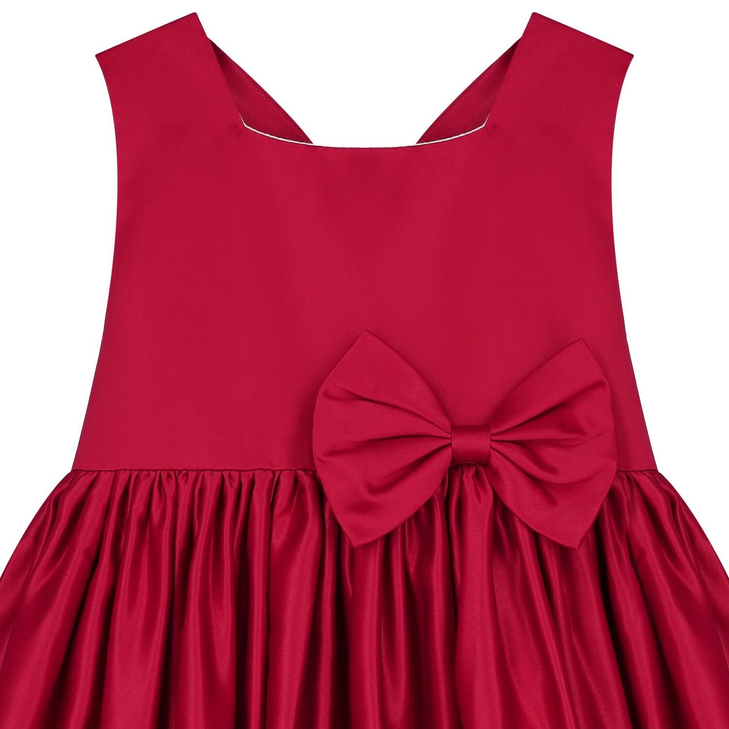 Girls Red Bow Dress, 2, hi-res