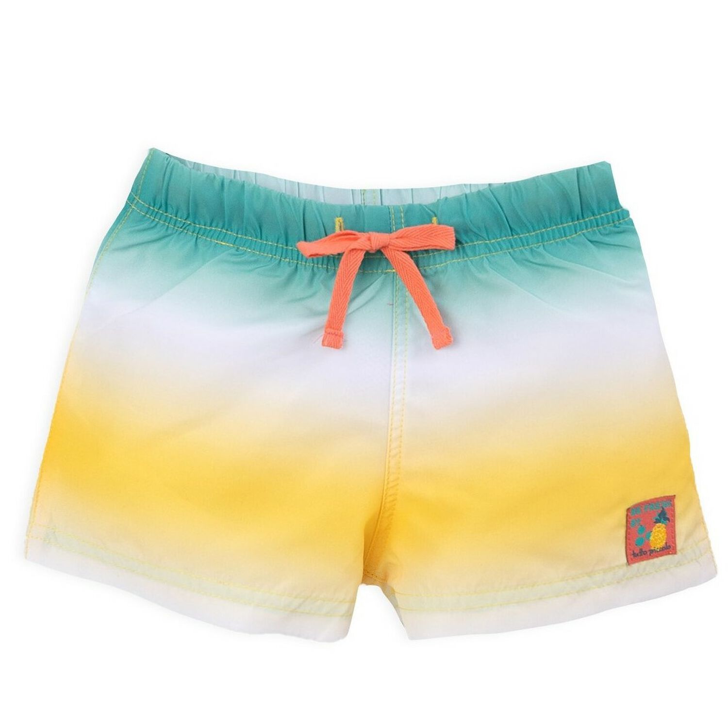 Boys Green & Yellow Swim Shorts, 1, hi-res