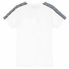 Boys White Logo T-shirt, 2, hi-res