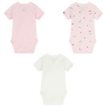 Baby Girls Ivory Strawberry Bodysuit ( 3-Pack )