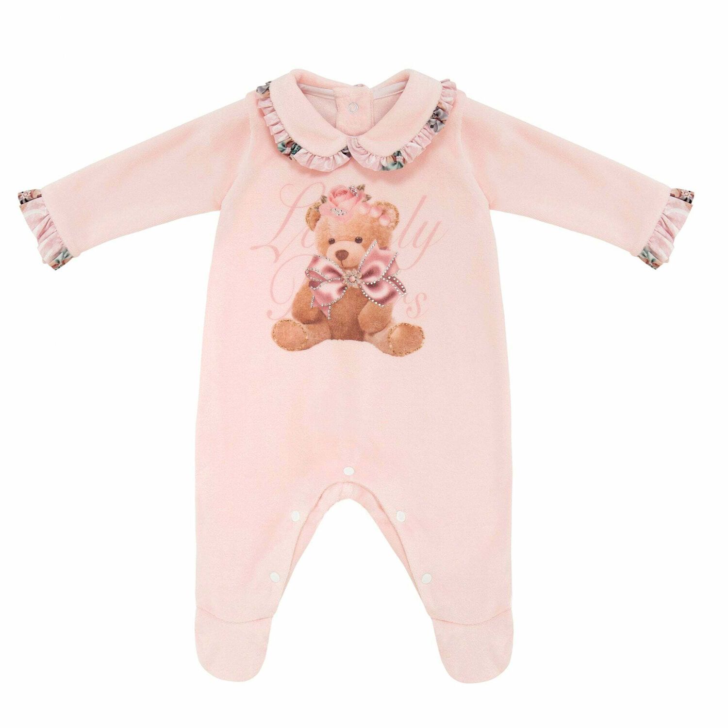 Baby Girls Pink Printed Babygrow, 1, hi-res