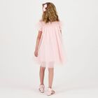 Girls Pink Pleated Tulle Dress, 1, hi-res