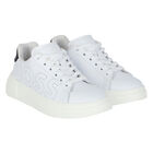 Boys White Logo Trainers, 1, hi-res