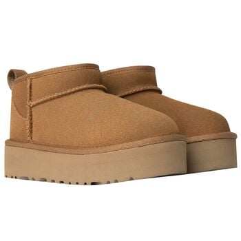 Girls Chestnut Classic Ultra Mini Platform Suede Boots